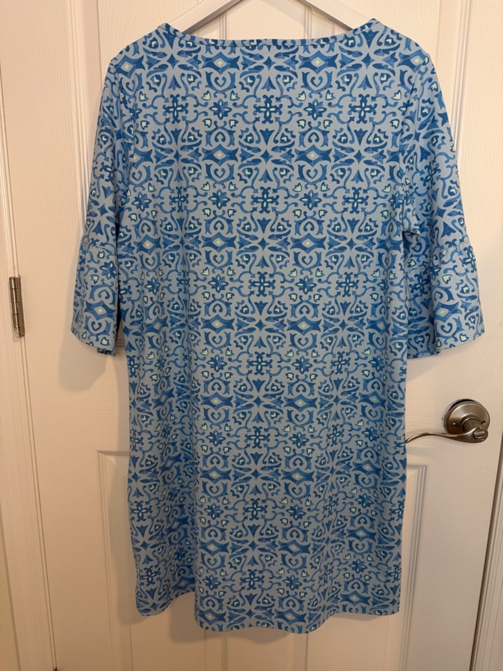 Southern Tide Whitnee Performance Dress blue on blue geometric - Picture 7 of 8